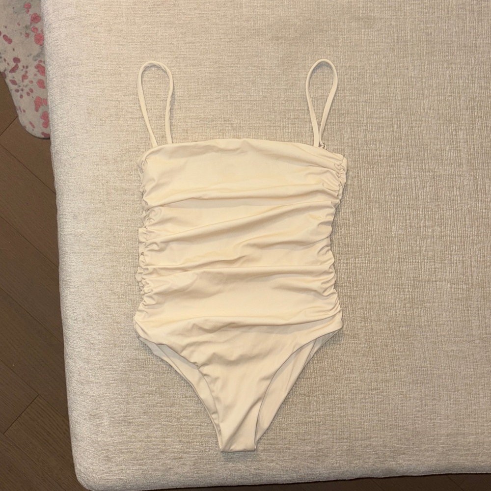 FP x Belle the Label The Ruched Maillot One-Piece Swimsuit Birch XS NWT NEW - Picture 6 of 11